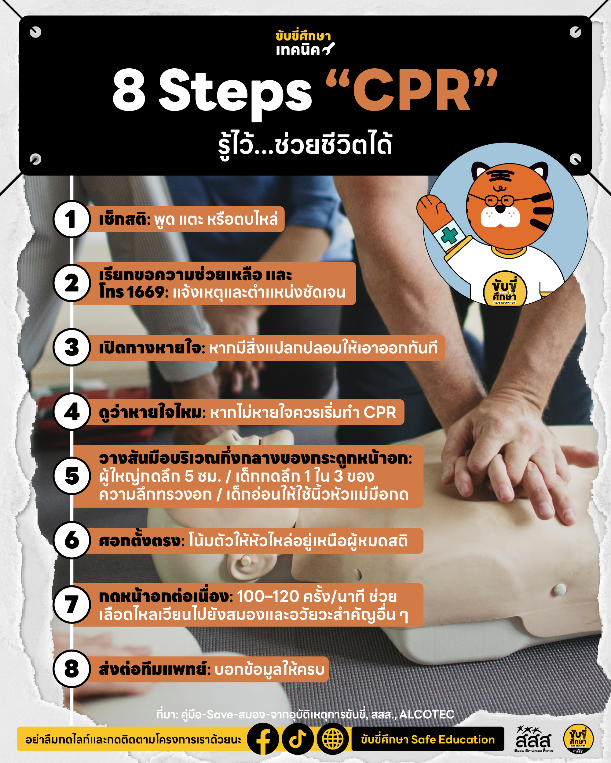 CPR ฉบับเข้าใจง่าย 8 สเต็ปช่วยปฐมพยาบาลกู้ชีวิต!